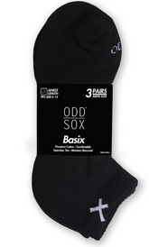 ODD Basix Tobillo Negro (Pack de 3) BSXANBLK3